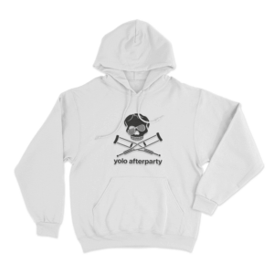 Yolo Afterparty Skull Unisex Hoodie White