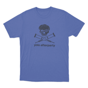 Yolo Afterparty Skull Unisex T Shirt Blue